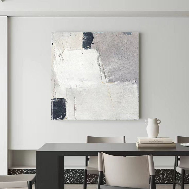 Abstract White Grey Oil Painting Canvas Wall Art Bedroom Living Room