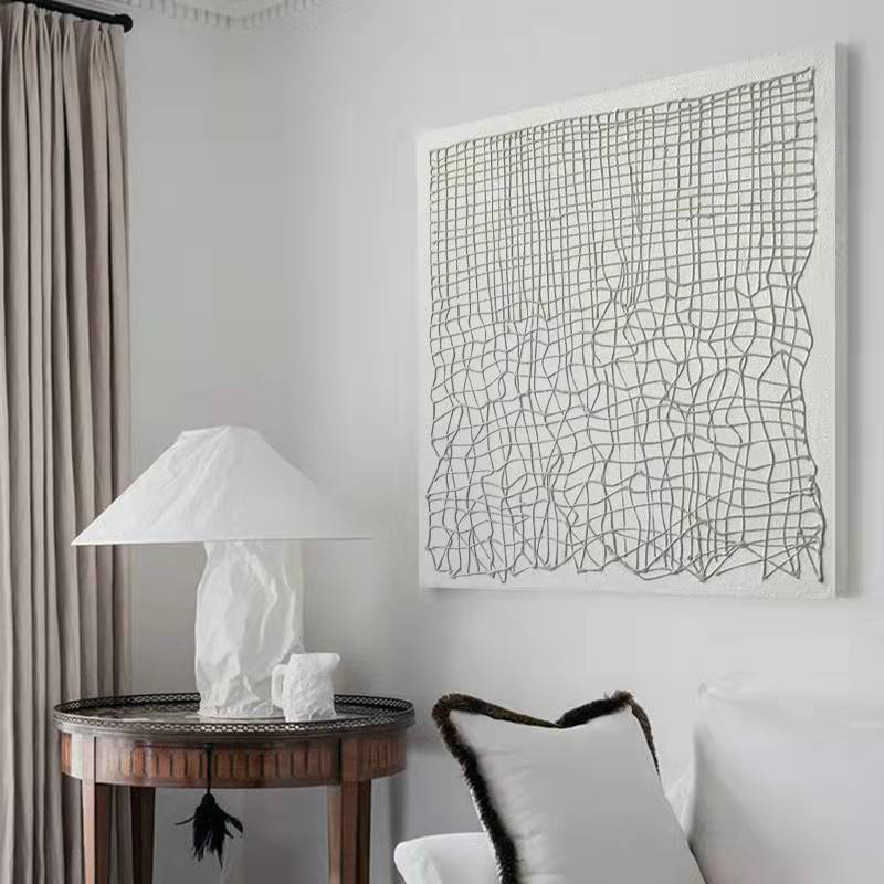 Abstract Large 3D Black White Oil Painting Canvas Wall Art Living Room