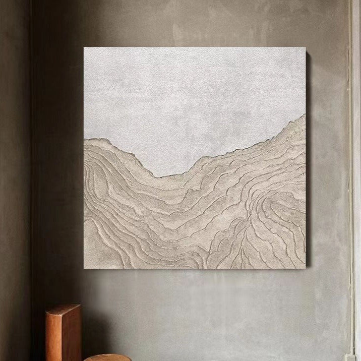Landscape White Beige Oil Painting Canvas Wall Art Bedroom Living Room