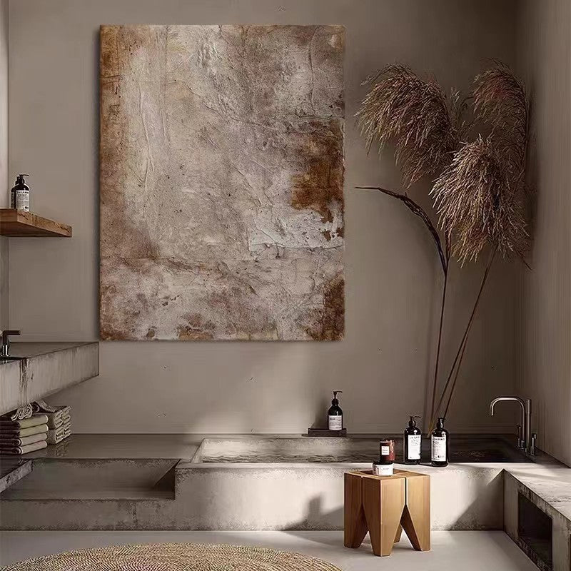 WABI-SABI Brown Oil Painting Canvas Wall Art Living Room Bedroom