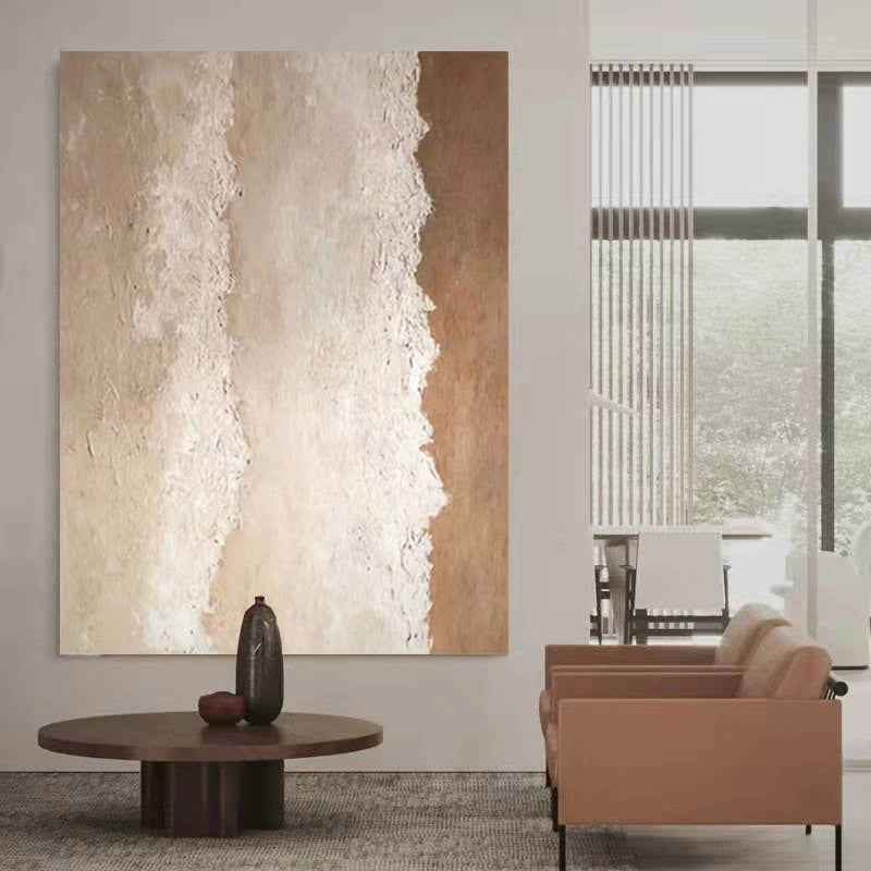 Beach & Ocean Brown White Oil Painting Canvas Wall Art Entrance Living Room