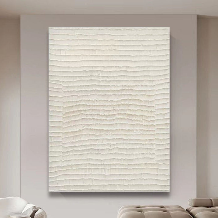 WABI-SABI Cream Oil Painting Canvas Wall Art Living Room