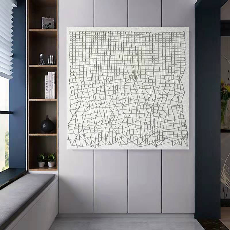 Abstract Large 3D Black White Oil Painting Canvas Wall Art Living Room