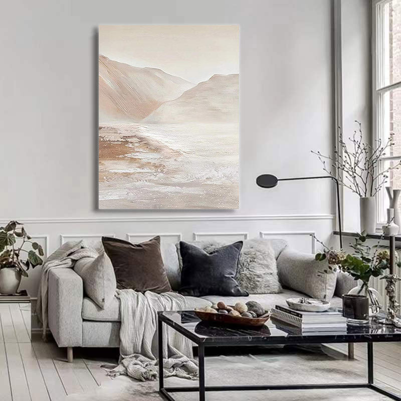 Landscape Pink Oil Painting Canvas Wall Art Living Room