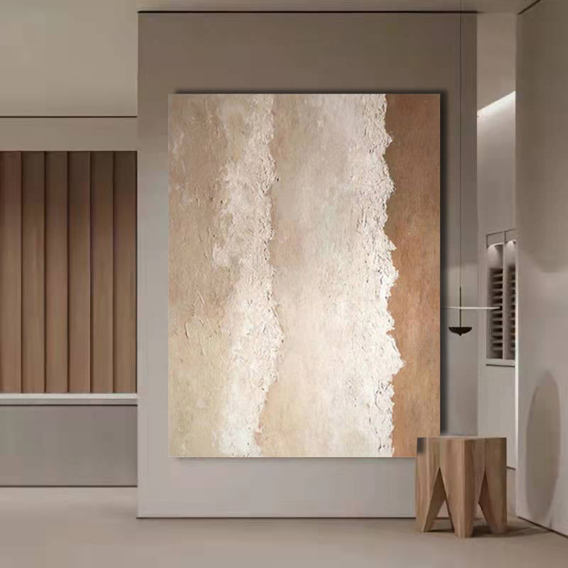 Beach & Ocean Brown White Oil Painting Canvas Wall Art Entrance Living Room