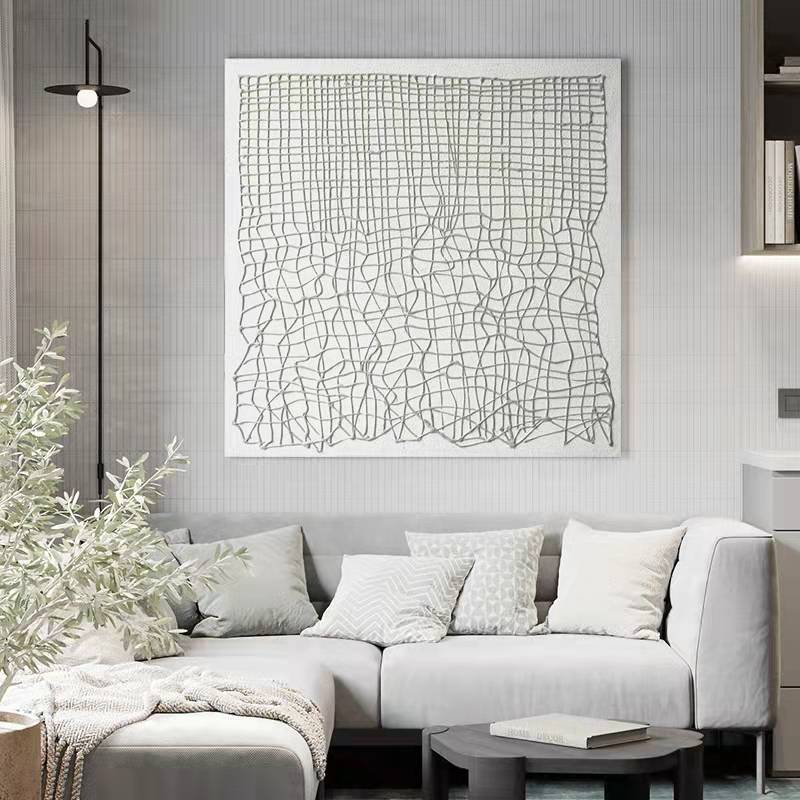 Abstract Large 3D Black White Oil Painting Canvas Wall Art Living Room