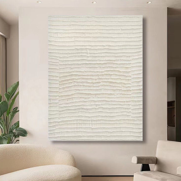 WABI-SABI Cream Oil Painting Canvas Wall Art Living Room