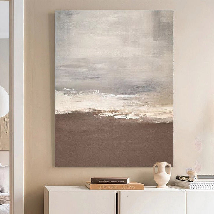 Beach & Ocean Brown Oil Painting Canvas Wall Art Entrance Living Room
