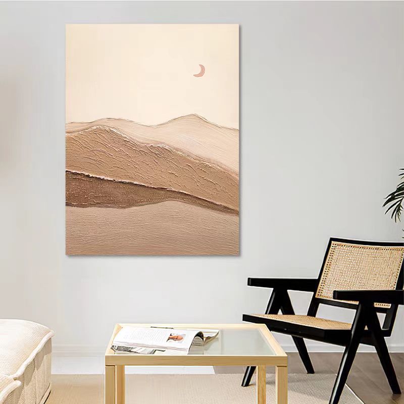 Landscape Moon Mountain Oil Painting Canvas Wall Art Living Room