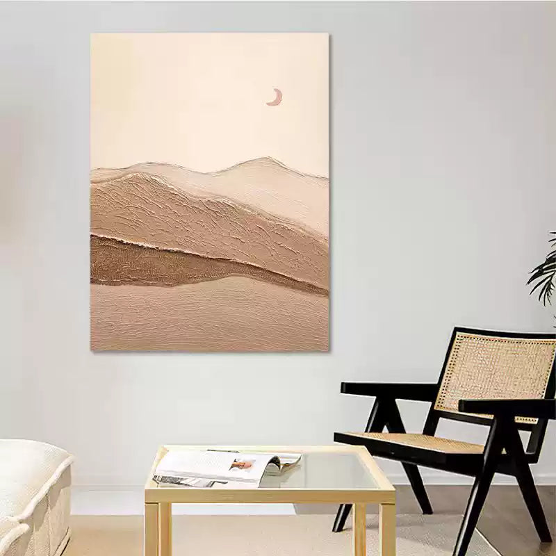 Landscape Moon Mountain Oil Painting Canvas Wall Art Living Room
