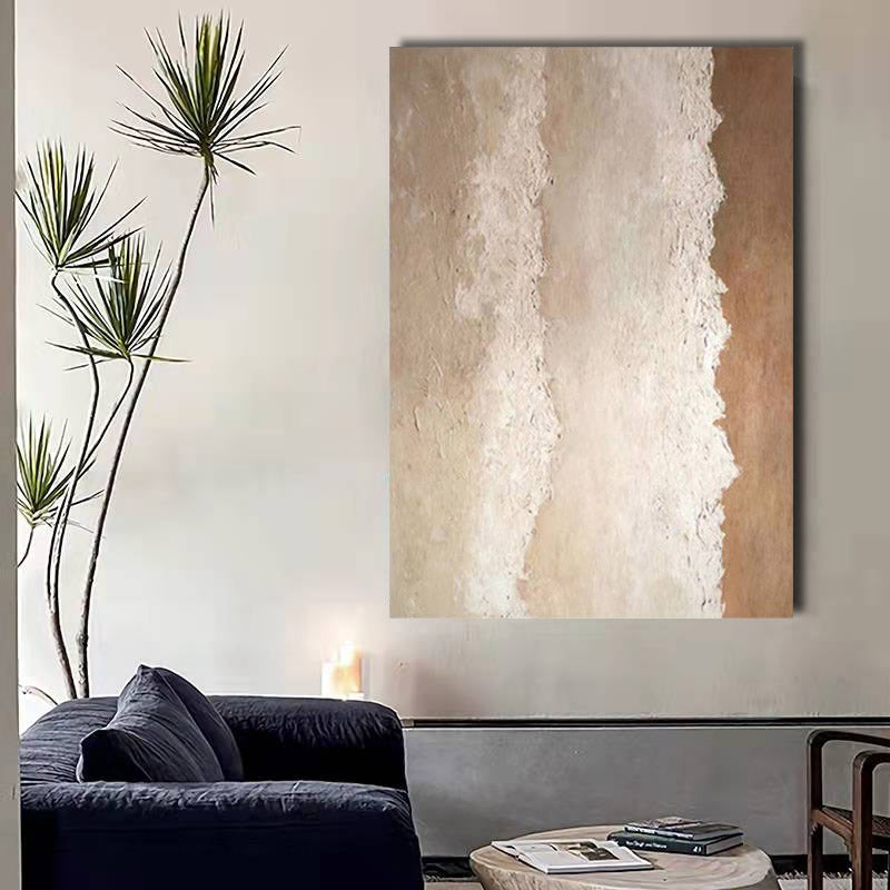 Beach & Ocean Brown White Oil Painting Canvas Wall Art Entrance Living Room