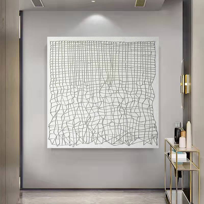 Abstract Large 3D Black White Oil Painting Canvas Wall Art Living Room