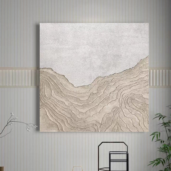 Landscape White Beige Oil Painting Canvas Wall Art Bedroom Living Room