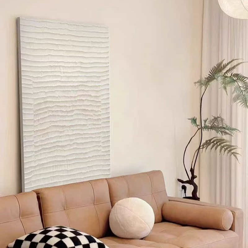 WABI-SABI Cream Oil Painting Canvas Wall Art Living Room