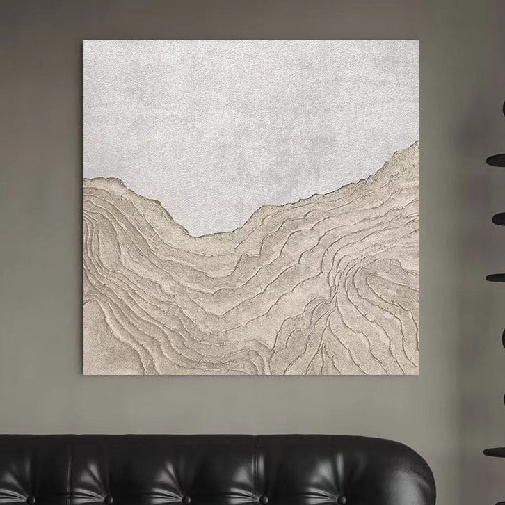 Landscape White Beige Oil Painting Canvas Wall Art Bedroom Living Room