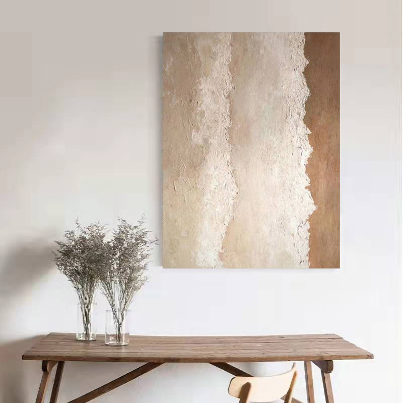 Beach & Ocean Brown White Oil Painting Canvas Wall Art Entrance Living Room