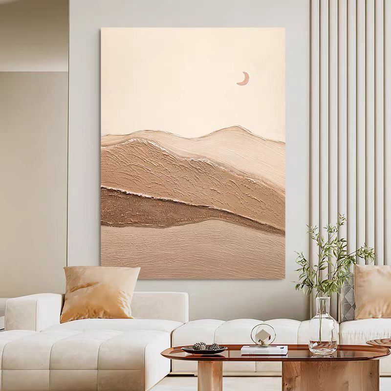 Landscape Moon Mountain Oil Painting Canvas Wall Art Living Room