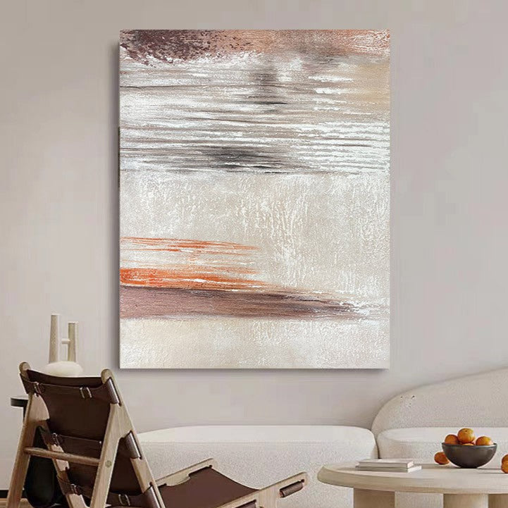 WABI-SABI Brown Orange Oil Painting Canvas Wall Art Living Room Bedroom