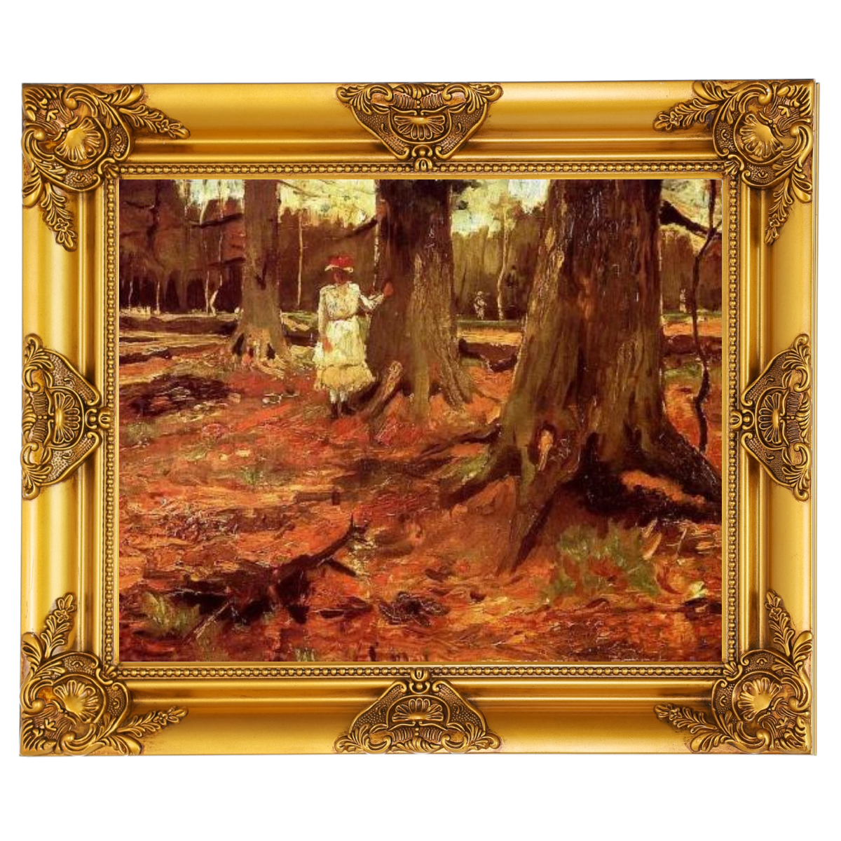 A Girl in White in the Woods
