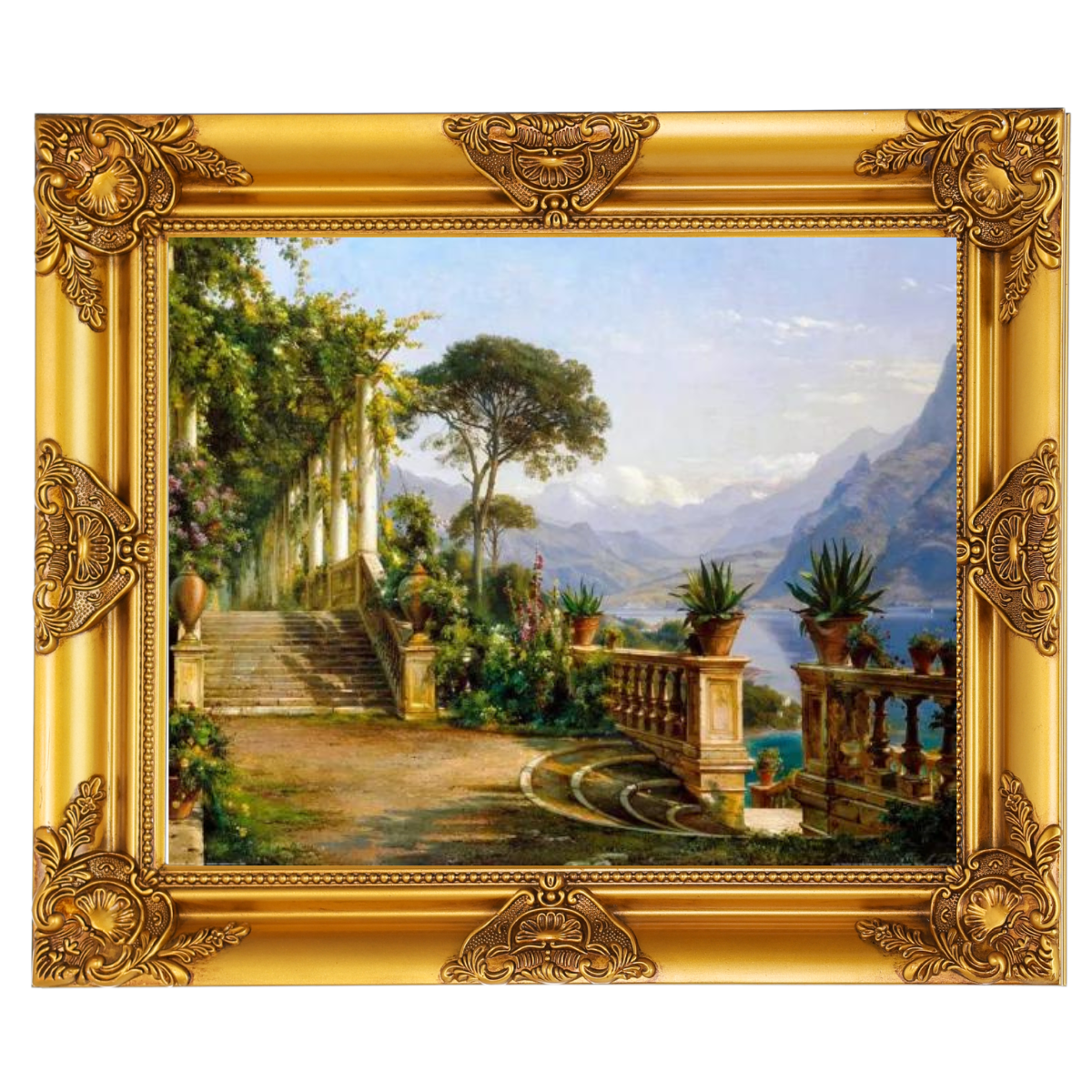 Lodge On Lake Como - Vintage Wall Art Prints Decor For Living Room