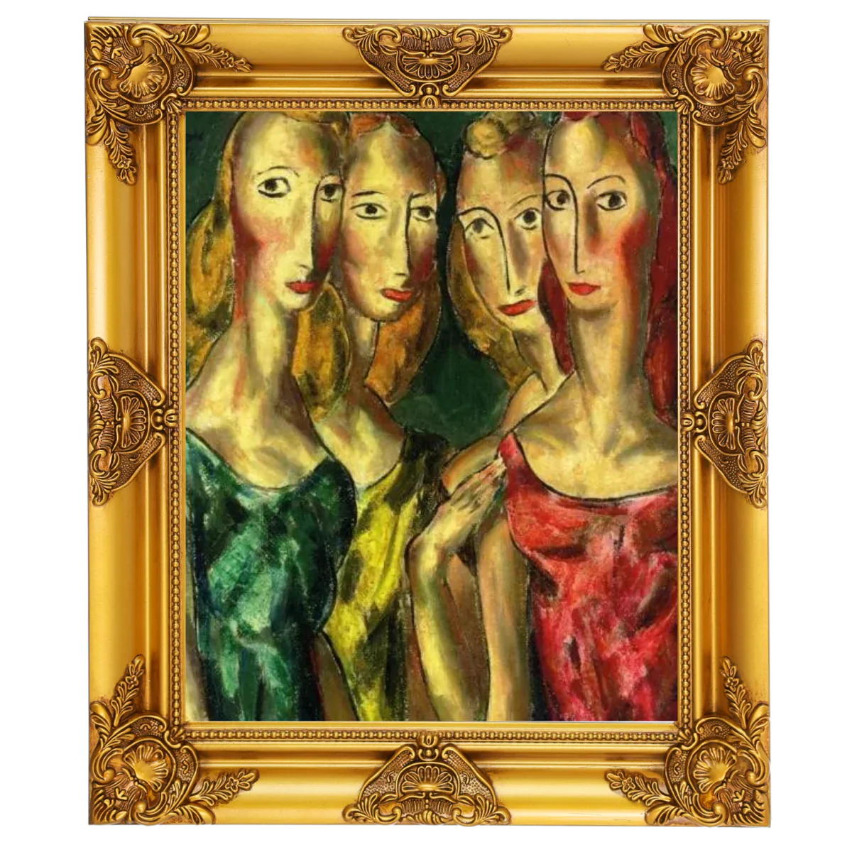 Four Sisters- Vintage Wall Art Prints Decor For Living Room