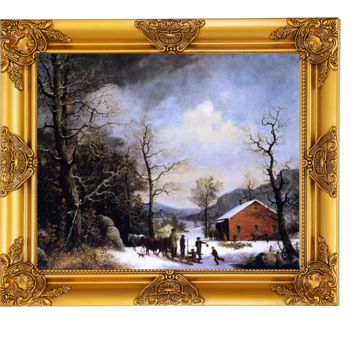 Winter Scene - Vintage Winter Wall Art Prints Decor For Living Room