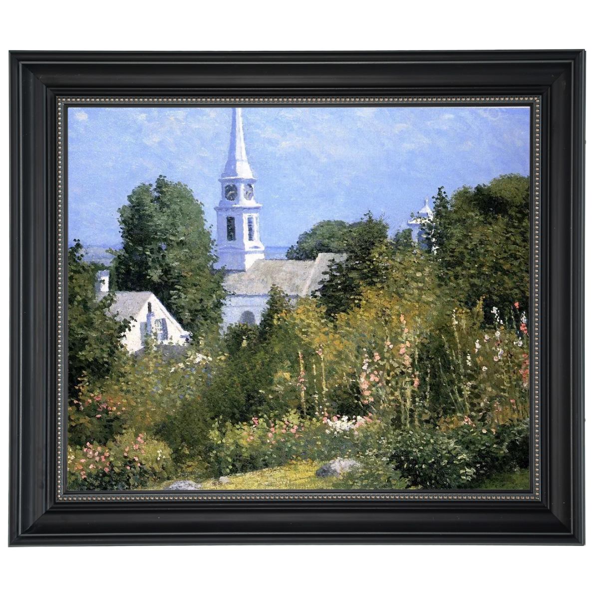 Hollyhocks Garden, Mystic, Connecticut - Country style Wall Art Prints Decor For Living Room