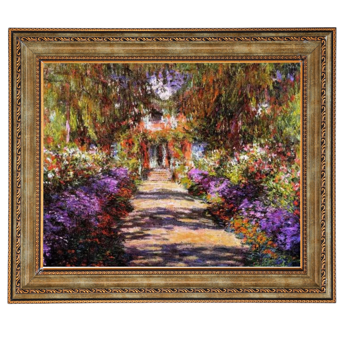 Pathway in Monet's Garden at Giverny- Vintage Wall Art Prints Decor For Living Room