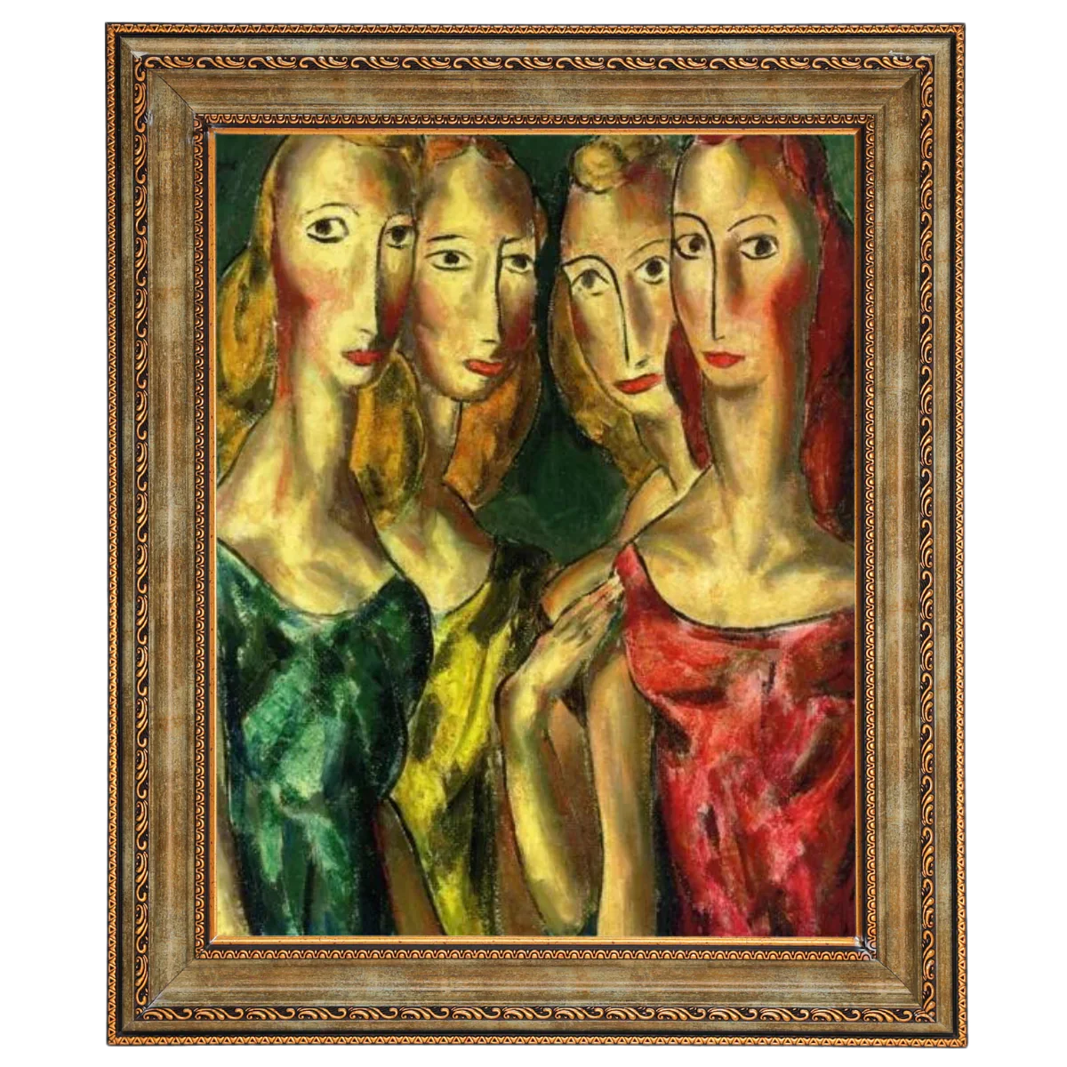Four Sisters- Vintage Wall Art Prints Decor For Living Room