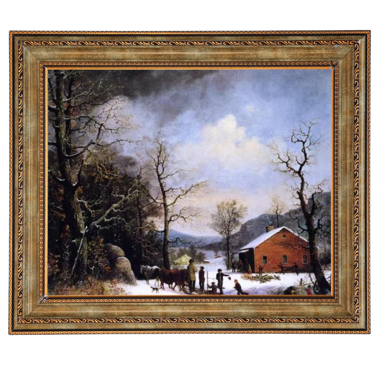 Winter Scene - Vintage Winter Wall Art Prints Decor For Living Room