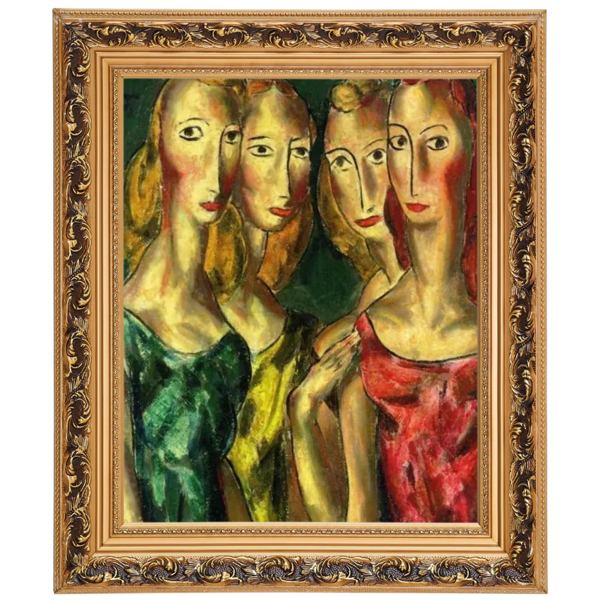 Four Sisters- Vintage Wall Art Prints Decor For Living Room