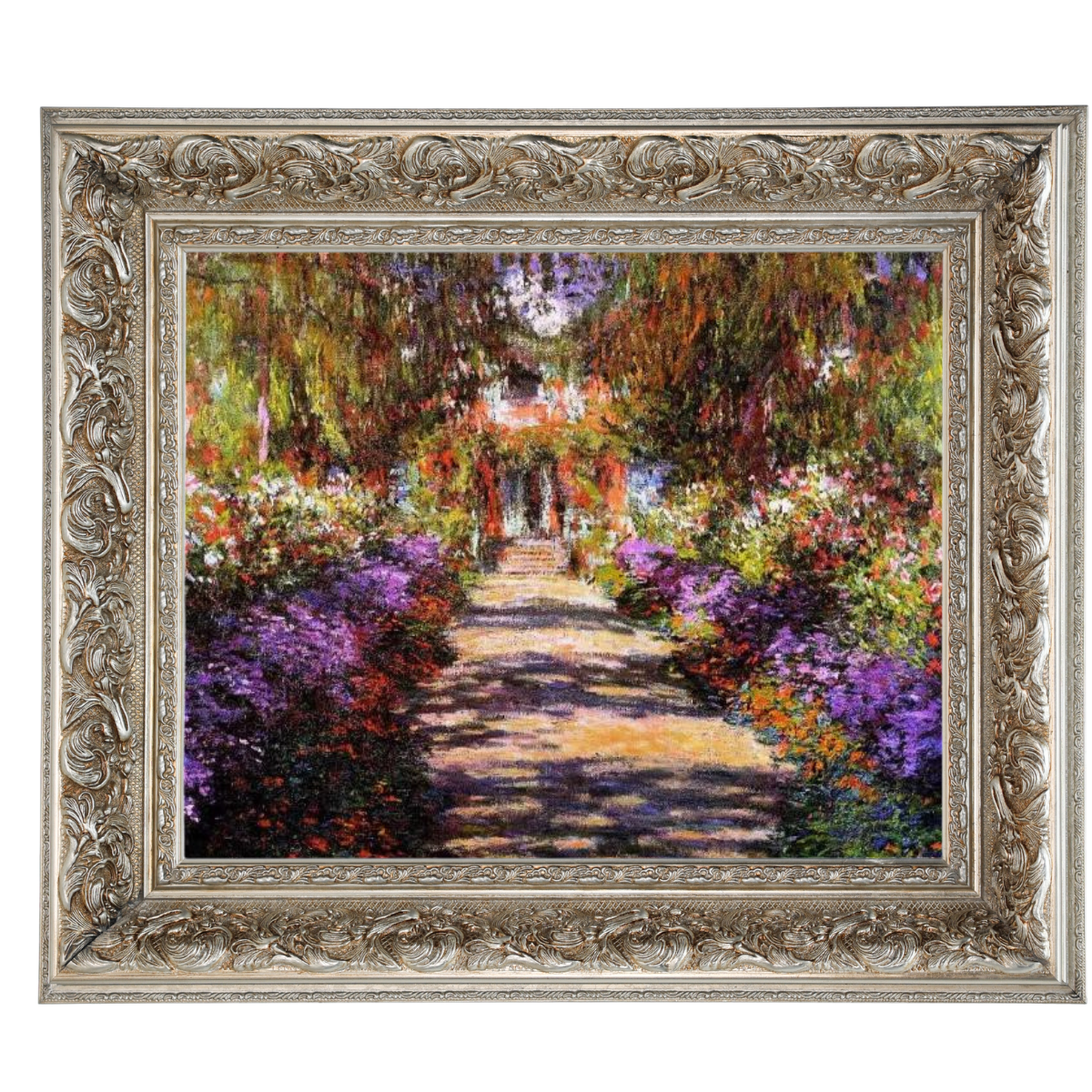 Pathway in Monet's Garden at Giverny- Vintage Wall Art Prints Decor For Living Room