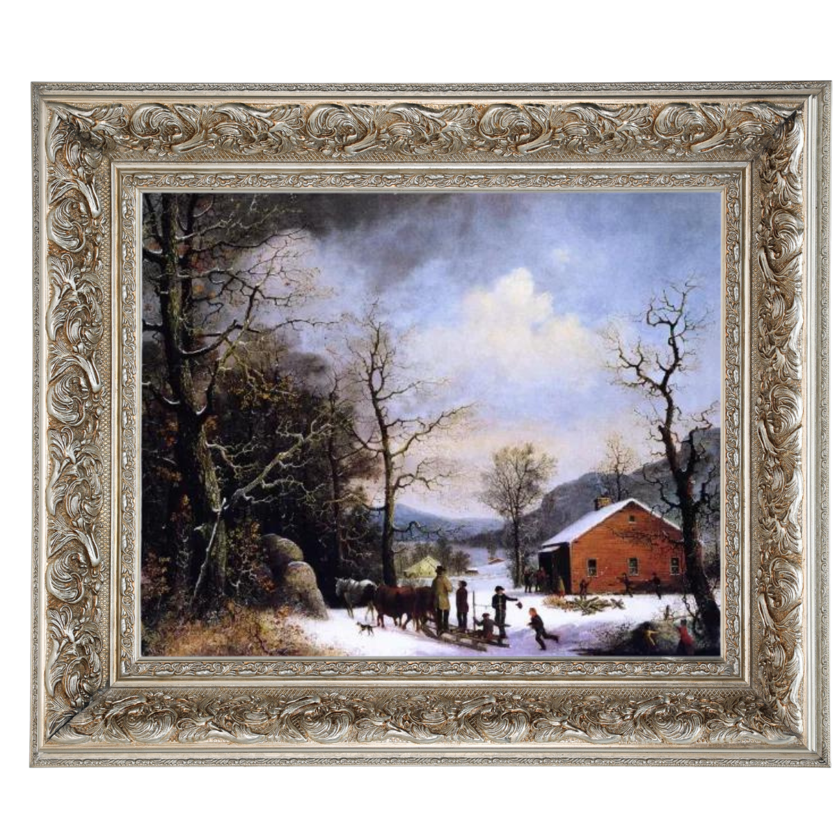 Winter Scene - Vintage Winter Wall Art Prints Decor For Living Room