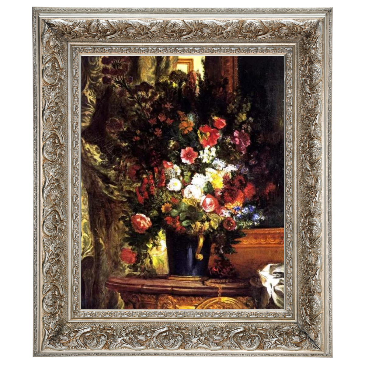 A Vase of Flowers on a Console