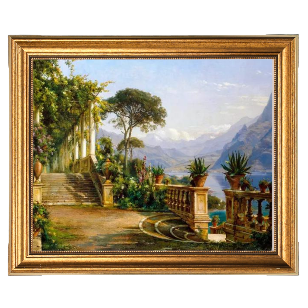 Lodge On Lake Como - Vintage Wall Art Prints Decor For Living Room