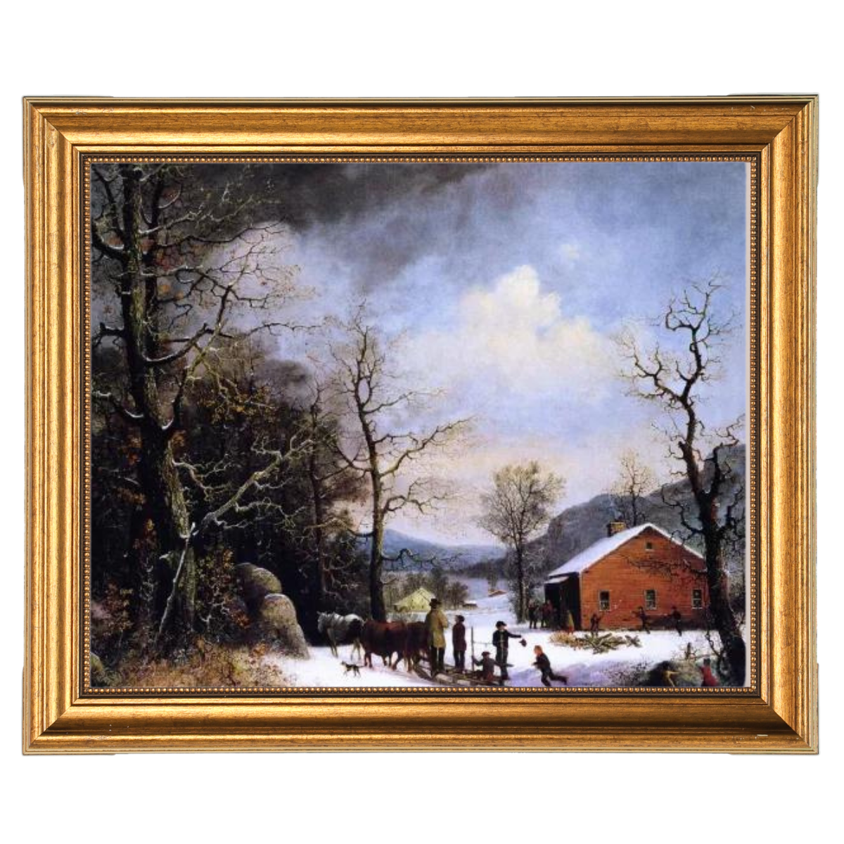 Winter Scene - Vintage Winter Wall Art Prints Decor For Living Room
