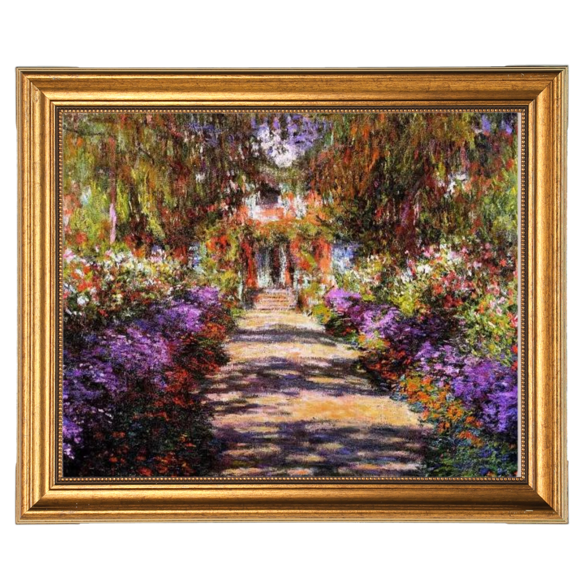 Pathway in Monet's Garden at Giverny- Vintage Wall Art Prints Decor For Living Room