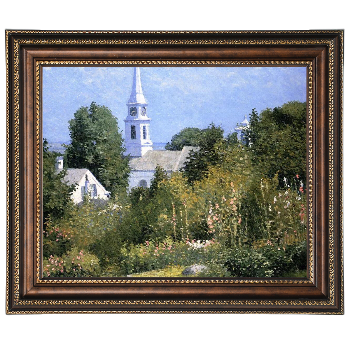 Hollyhocks Garden, Mystic, Connecticut - Country style Wall Art Prints Decor For Living Room