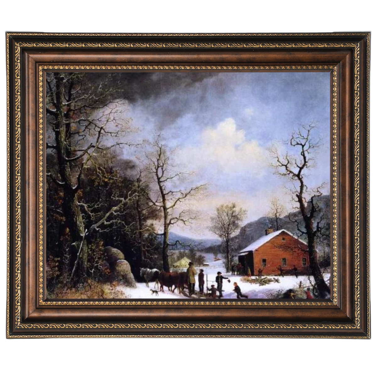 Winter Scene - Vintage Winter Wall Art Prints Decor For Living Room