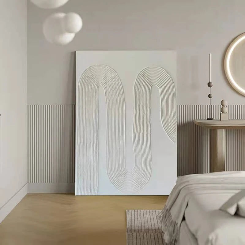 WABI-SABI White Oil Painting Canvas Wall Art Living Room