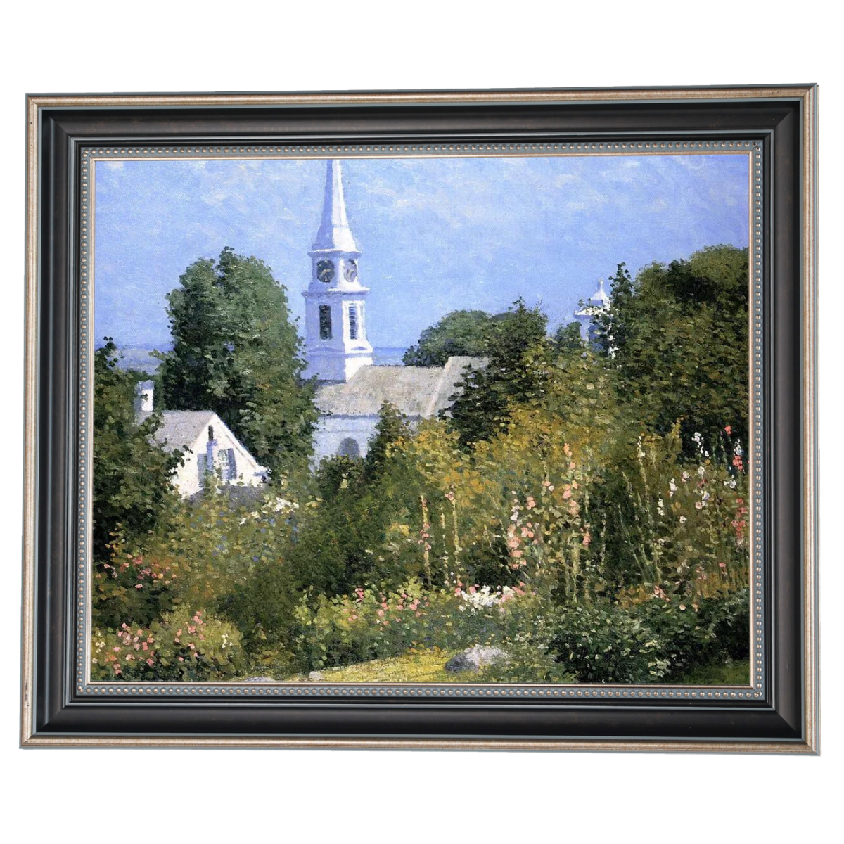 Hollyhocks Garden, Mystic, Connecticut - Country style Wall Art Prints Decor For Living Room