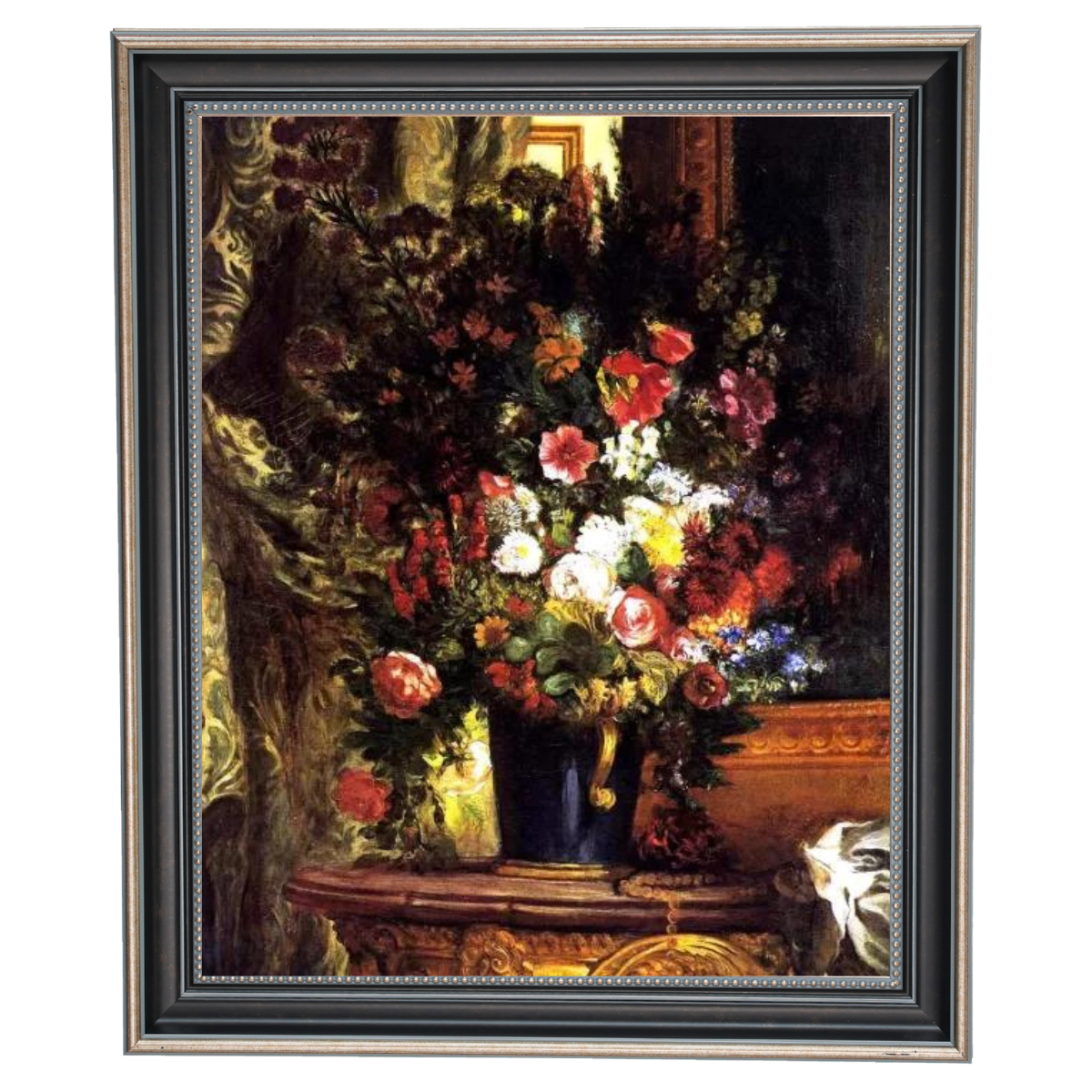 A Vase of Flowers on a Console
