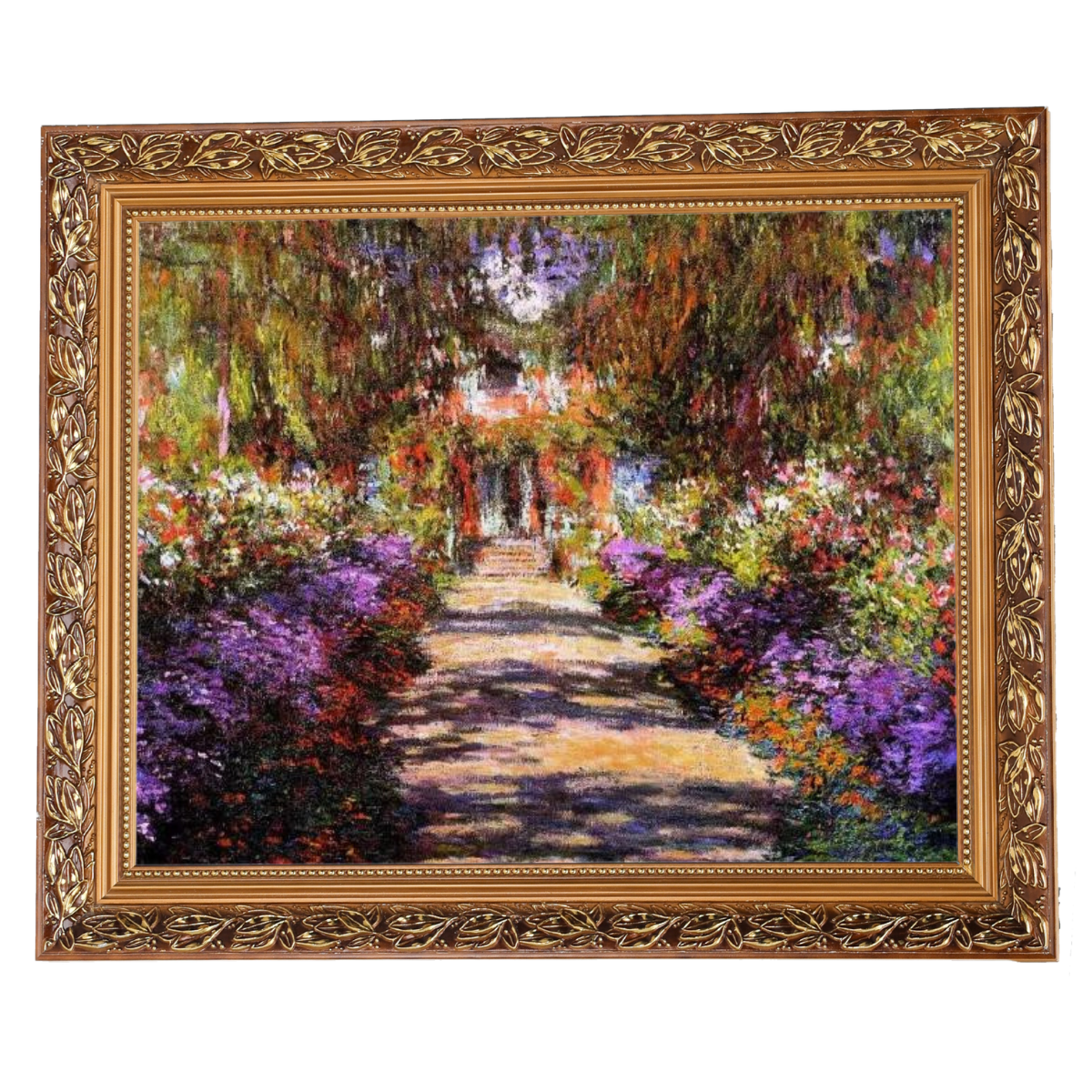 Pathway in Monet's Garden at Giverny- Vintage Wall Art Prints Decor For Living Room
