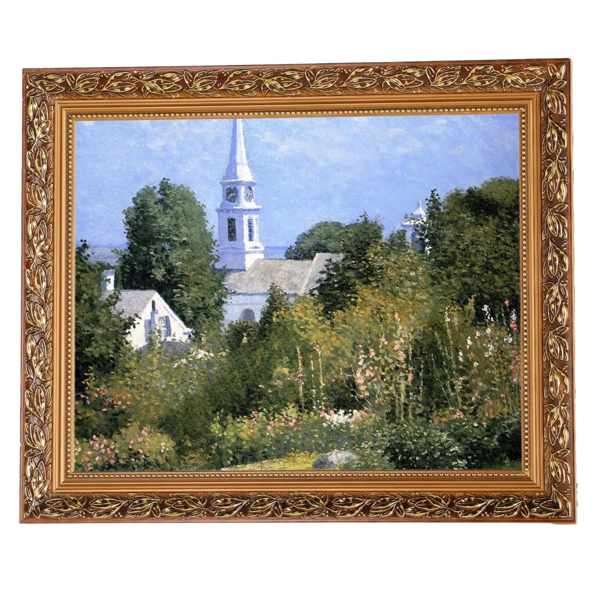 Hollyhocks Garden, Mystic, Connecticut - Country style Wall Art Prints Decor For Living Room