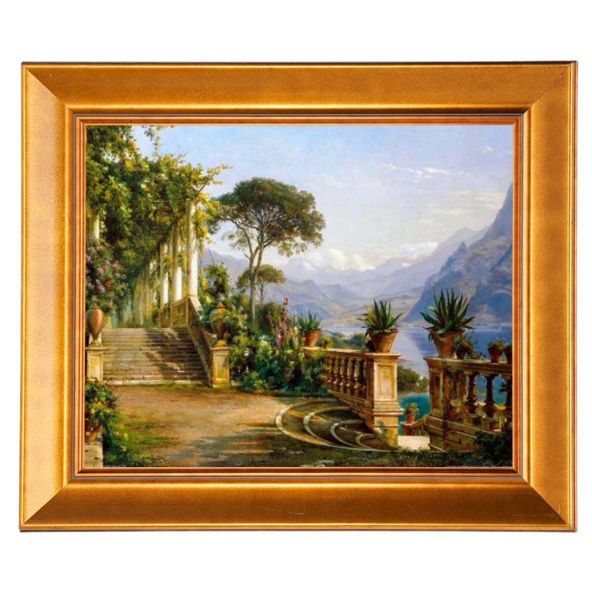 Lodge On Lake Como - Vintage Wall Art Prints Decor For Living Room