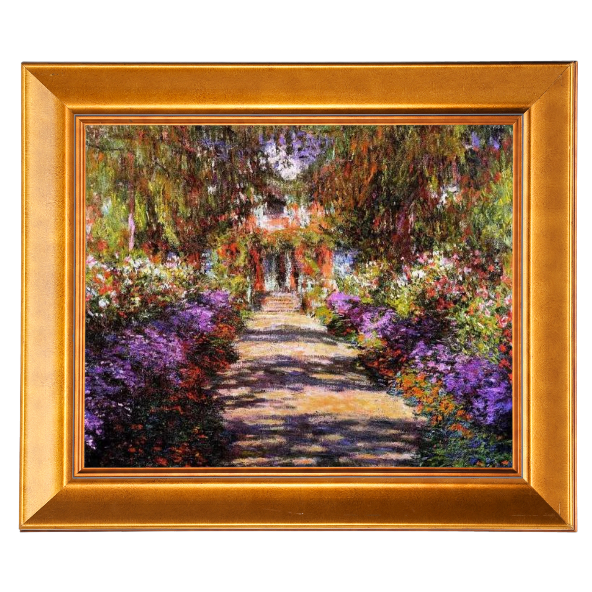 Pathway in Monet's Garden at Giverny- Vintage Wall Art Prints Decor For Living Room