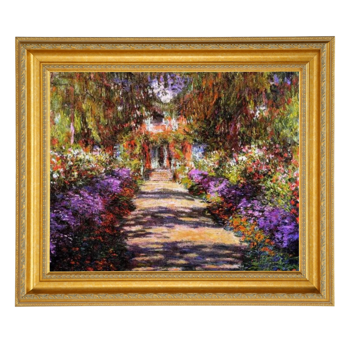 Pathway in Monet's Garden at Giverny- Vintage Wall Art Prints Decor For Living Room