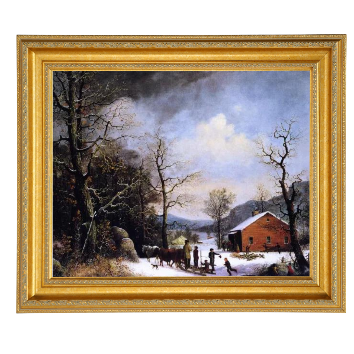 Winter Scene - Vintage Winter Wall Art Prints Decor For Living Room