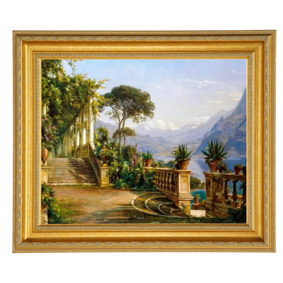 Lodge On Lake Como - Vintage Wall Art Prints Decor For Living Room