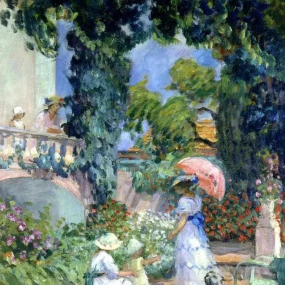Terrace in the Garden- Unique Wall Art Prints Decor For Living Room
